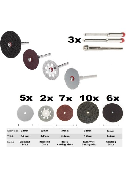 Gravür Kalıpçı Makinaları Için Taşlama Kesme Zımparalama Disk Seti Elmas Metal Plastik Ahşap 33 Pcs fırsatları