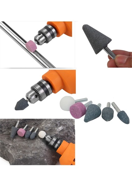 Matkap Için Zımpara Taşı Çelik Tel Fırça Mop Yaprak Zımpara 10LU Set Zımparalama Bileme Pas Temizle