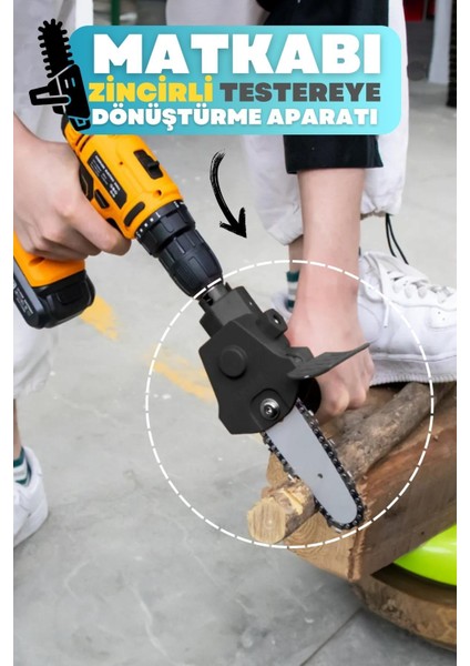 Zincirli Testere Dönüştürücü Şarjlı Elektrikli Matkap Için Taşınabilir Ahşap Testere Adaptörü