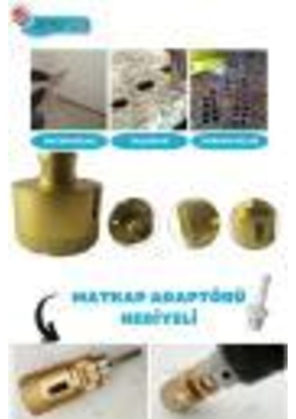 38 mm Granit Mermer Fayans Beton Taş Delme Panç Spiral Avuç Taşlama Matkap Uyumlu Uç M14 Aparat
