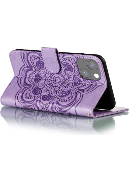 iPhone 15 Plus Pu Deri Mandala Çiçek TeIefon Kılıfı (Yurt Dışından) fırsatları