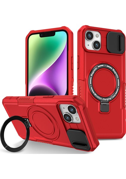 iPhone 14 Manyetik Koruyucusu Kayar Lens TeIefon Kılıfı (Yurt Dışından)