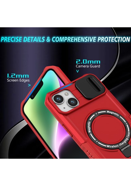 iPhone 14 Manyetik Koruyucusu Kayar Lens TeIefon Kılıfı (Yurt Dışından)