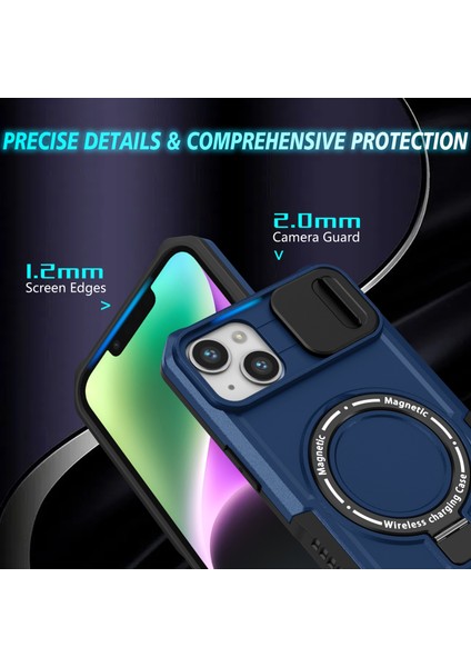 iPhone 14 Manyetik Koruyucusu Kayar Lens TeIefon Kılıfı (Yurt Dışından)