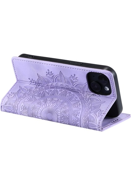iPhone 14 Pu Deri Baskılı Mandala Çiçek TeIefon Kılıfı (Yurt Dışından) fiyatları