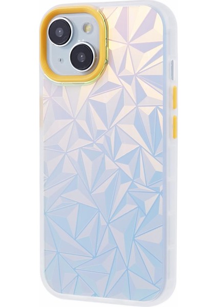 iPhone 14 Tpu+Pc Lazer Elmas Doku Ön Dalgalı TeIefon Kılıfı (Yurt Dışından)