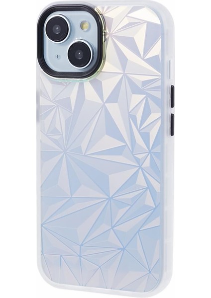 iPhone 14 Tpu+Pc Lazer Elmas Doku Ön Dalgalı TeIefon Kılıfı (Yurt Dışından)
