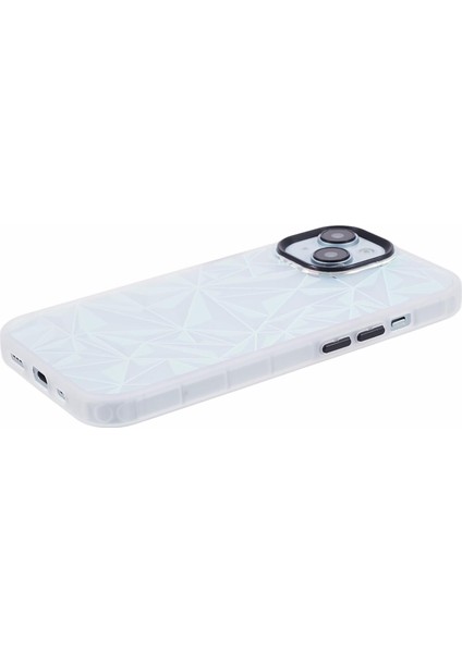 iPhone 14 Tpu+Pc Lazer Elmas Doku Ön Dalgalı TeIefon Kılıfı (Yurt Dışından)
