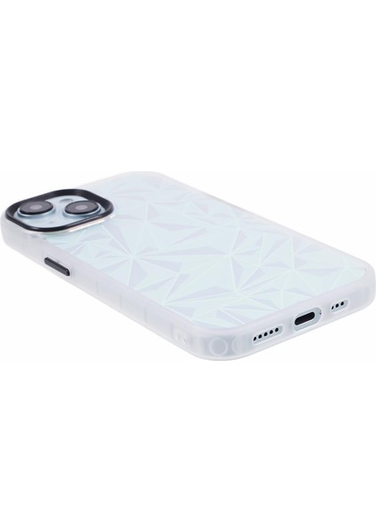 iPhone 14 Tpu+Pc Lazer Elmas Doku Ön Dalgalı TeIefon Kılıfı (Yurt Dışından)