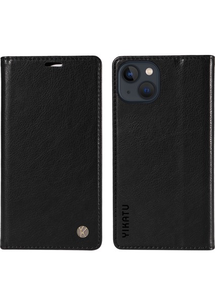 iPhone 14 Deri Manyetik Kapanış Koruyucu Kabuk TeIefon Kılıfı (Yurt Dışından)