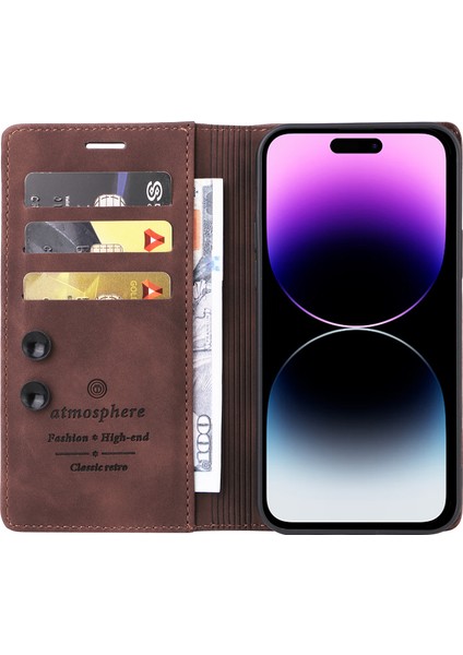 iPhone 14 Pro Max Deri Emme Kupaları Kapatma TeIefon Kılıfı (Yurt Dışından) fiyatları