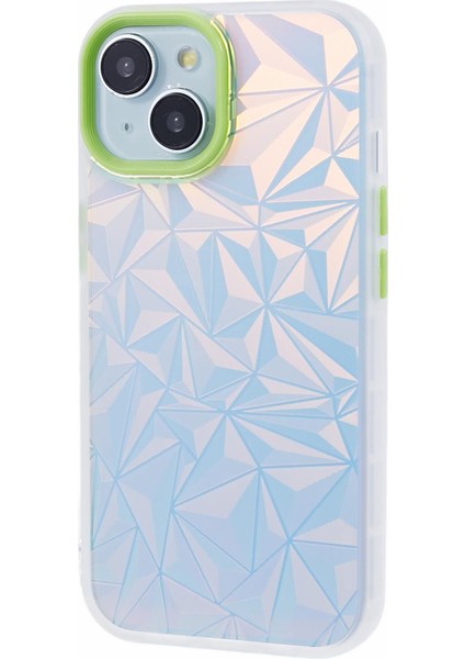 iPhone 14 Tpu+Pc Lazer Elmas Doku Ön Dalgalı TeIefon Kılıfı (Yurt Dışından)