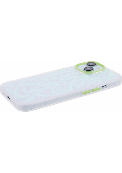 iPhone 14 Tpu+Pc Lazer Elmas Doku Ön Dalgalı TeIefon Kılıfı (Yurt Dışından)