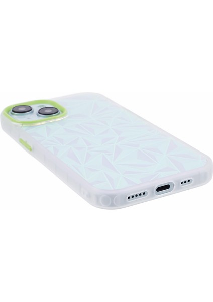 iPhone 14 Tpu+Pc Lazer Elmas Doku Ön Dalgalı TeIefon Kılıfı (Yurt Dışından)