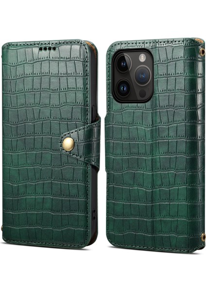 iPhone 14 Pro Max Timsah Doku lı TeIefon Kılıfı (Yurt Dışından)