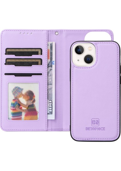 iPhone 14 Çıkarılabilir Pu Deri Kitap Tarzı Cep TeIefon Kılıfı (Yurt Dışından)