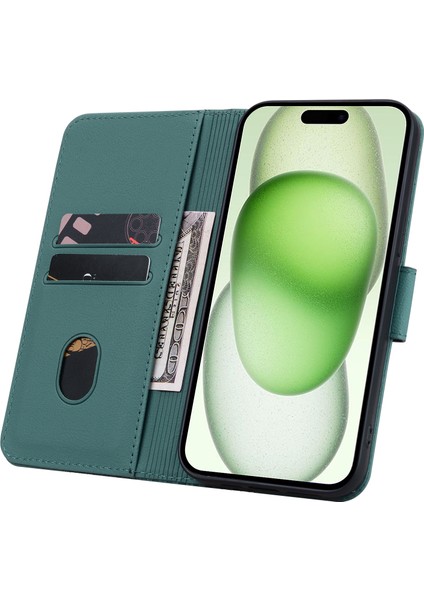 iPhone 15 Plus Rhombus Presict Iş Deri TeIefon Kılıfı (Yurt Dışından) fırsatları