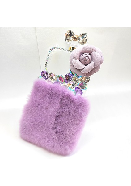 iPhone 15 Plus Yumuşak Peluş + Pc Rhinestone Dekoru TeIefon Kılıfı (Yurt Dışından)