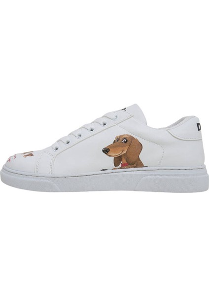 Kadın Vegan Deri Beyaz Sneakers - Mini Puppy Tasarım fırsatları