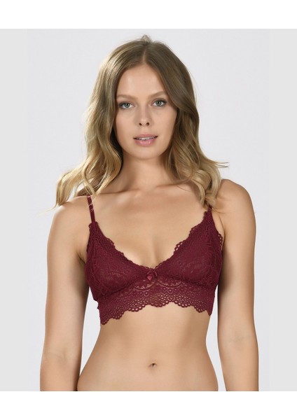 Dantelli Kaplı Balensiz Ayarlanabilir Askılı Üçgen Kesim Transparan Bralet (Lacivert, Ekru, Bordo)