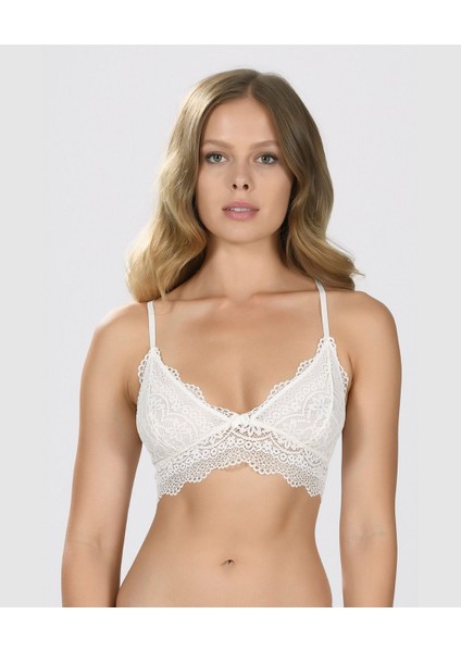 Dantelli Kaplı Balensiz Ayarlanabilir Askılı Üçgen Kesim Transparan Bralet (Lacivert, Ekru, Bordo)