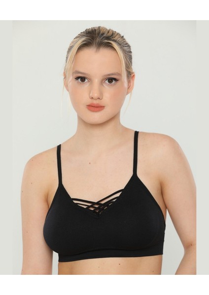 Günlük Kullanım Önü Bağlama Detaylı Padli Yumuşak Bralet