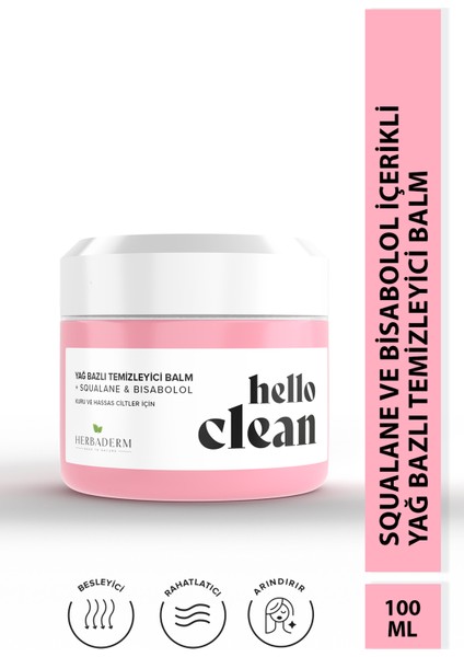 Hello Clean Kuru ve Hassas Ciltler İçin Yağ Bazını Temizleyici Balm 100 Ml