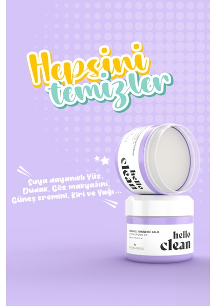 Hello Clean Yoğun Nemlendirici Yağ Bazlı Temizleyici Balm + Hyaluronik 3D 100 Ml