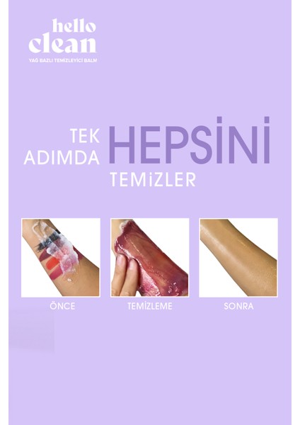 Hello Clean Yoğun Nemlendirici Yağ Bazlı Temizleyici Balm + Hyaluronik 3D 100 Ml