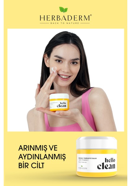 Hello Clean Aydınlatıcı, Canlandırıcı Yağ Bazlı Temizleyici Balm + Saf Vitamin C 100 Ml