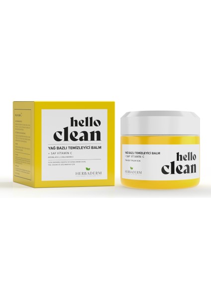 Hello Clean Aydınlatıcı, Canlandırıcı Yağ Bazlı Temizleyici Balm + Saf Vitamin C 100 Ml