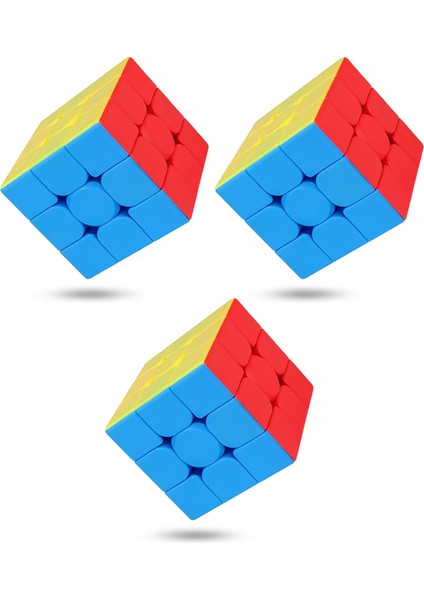 3 Adet Speed Cupe Rubik Küp Zeka Küpü 3x3 Canlı Renkler Hız Küpü,fidget Oyuncak Seyahat Zeka Oyunu