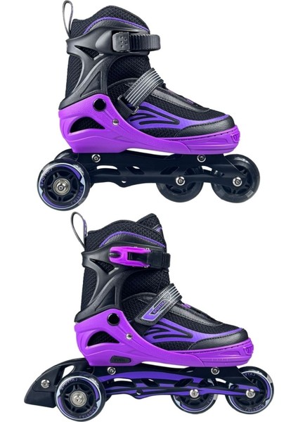 Siyah Inline Paten Beyaz LED Işıklı Silikon Teker Taj-J1 Pro 3 In 1 Teker Ayarlı modelleri