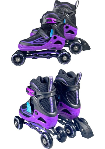 Siyah Inline Paten Beyaz LED Işıklı Silikon Teker Taj-J1 Pro 3 In 1 Teker Ayarlı fırsatları