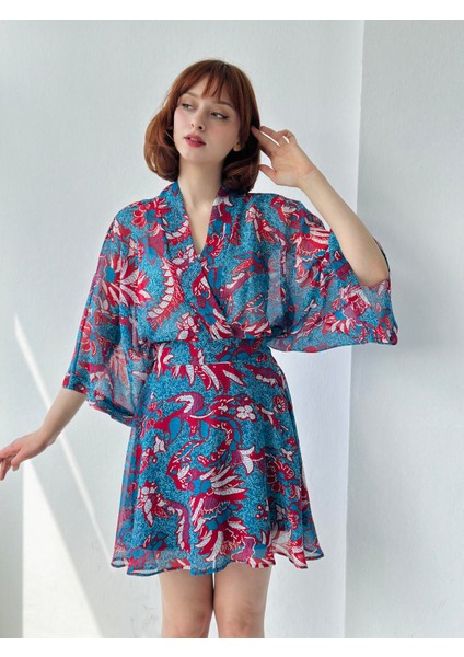 Valerie Kısa Mini Kloş Etek Kadın Mavi indirimleri