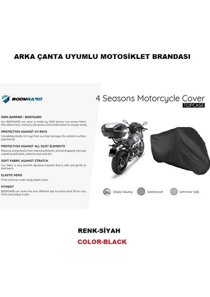 Kral Motor KR25-L Ava 5000 Motosiklet Brandası Arka Çanta Uyumlu Branda,örtü