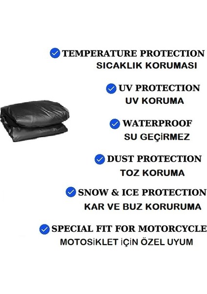 Kral Motor KR25-L Ava 5000 Motosiklet Brandası Arka Çanta Uyumlu Branda,örtü