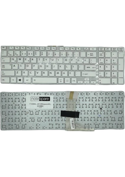 Toshiba ile Uyumlu Satellite C55-A-1JJ, C55-A-1JL, C55-A-1JX, C55-A-1K4 Notebook Klavye Beyaz Tr