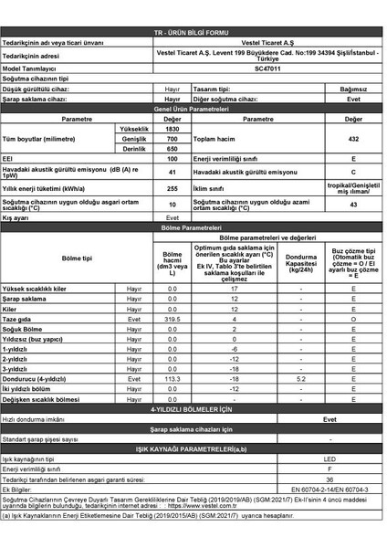 SC47011 432 Lt Statik Buzdolabı