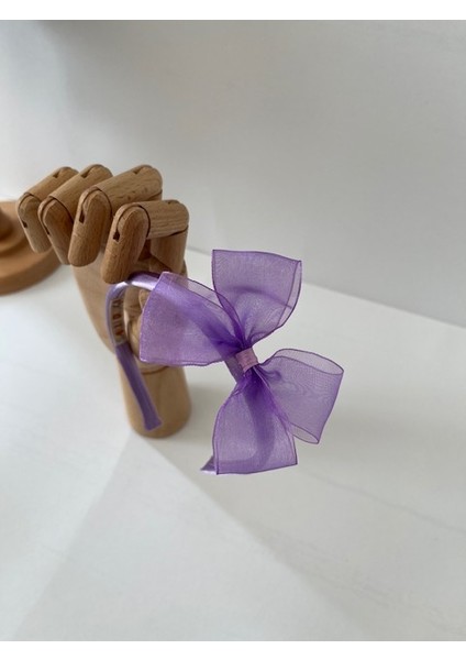 Lila Organza Bow Taç