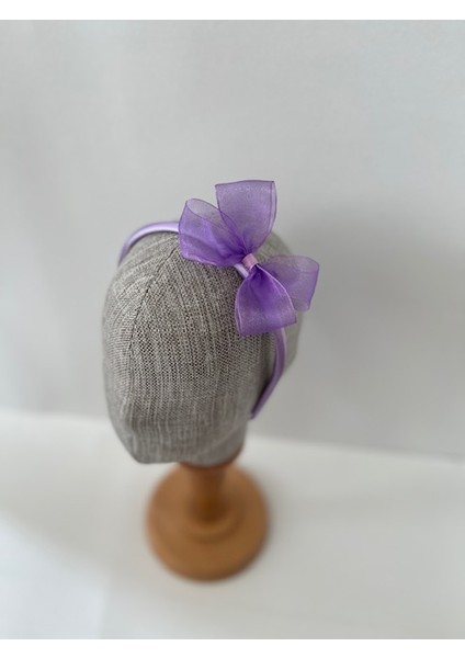 Lila Organza Bow Taç