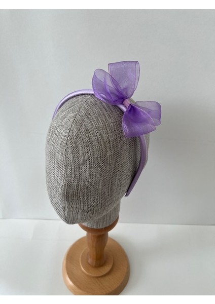 Lila Organza Bow Taç