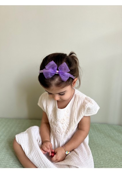 Lila Organza Bow Taç