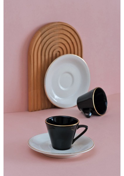 Asya Balance 12 Parça 6 Kişilik altın Yaldızlı Seramik Kahve Takımı modelleri