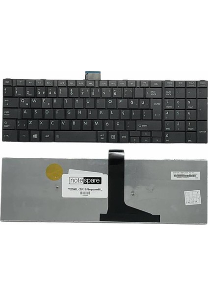 Toshiba ile Uyumlu Satellite L50-A-11M, L50-A-11N, L50-A-11Q Notebook Klavye Siyah Tr