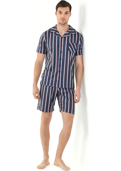 Çizgili Viskon Erkek Pijama Takımı