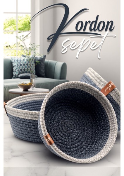 Jüt Ip Oval Üçlü Hasır Özel Tasarım Çok Amaçlı Düzenleyici Sepet Organizer