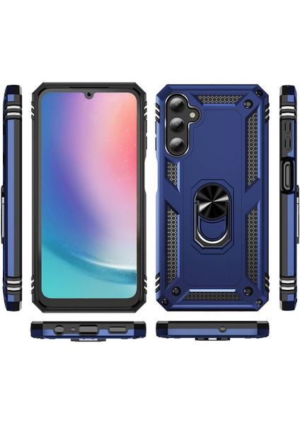 Samsung Galaxy A25 Kılıf Military Armor Ring Case Yüzüklü Standlı Tank Koruma Silikon Kapak