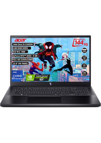 Nitro V 15 Intel Core i5 13420H 8 GB 512 GB SSD Rtx 4050 6 GB Freedos 15.6" FHD IPS Taşınabilir Bilgisayar NH.QNBEY.001