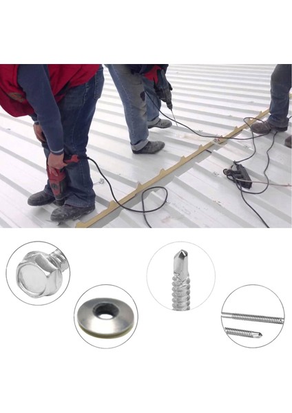 Trapez Çatı Vidası 4.8X19 mm Paket 100 Adet Matkap Uçlu Sac Akıllı Vida Çatı Panel Metal Ağaç Vidası